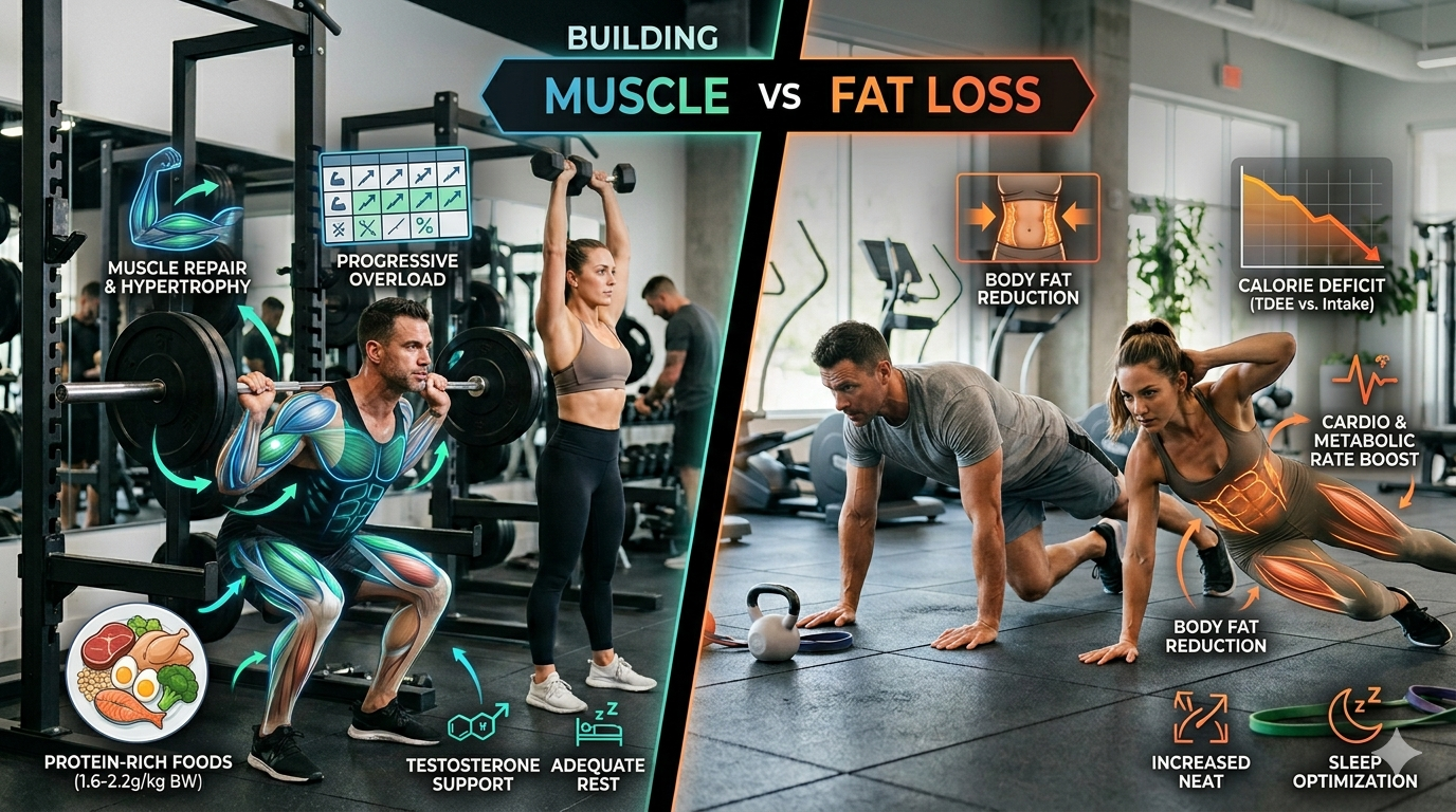 Difference between muscle gain and fat loss
