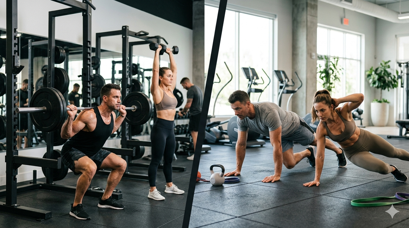 Muscle Gain vs Fat Loss comparison for fitness beginners